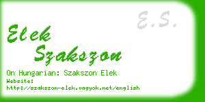 elek szakszon business card